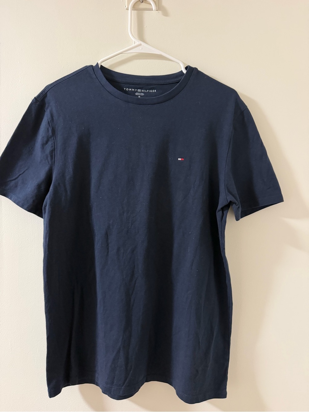 Tommy Hilfiger Navy Short Sleeve Crew T-Shirt with Flag Logo